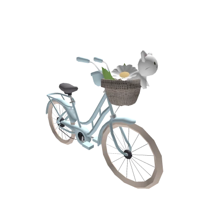 ♡ Cute Blue Cottage core Bicycle Bike Cat 🚲🌼