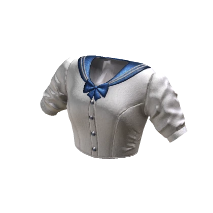 COSMIC White Blue Satin Sailor Shirt