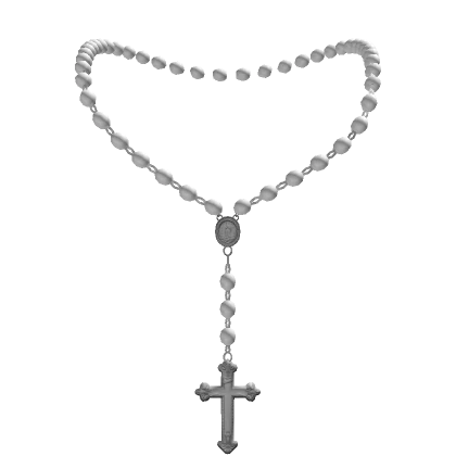 White Rosary Cross Necklace V2 3.0 