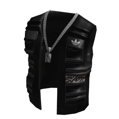 adidas Open Gilet with Chain Black
