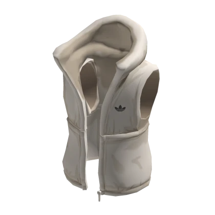 adidas White Gilet with Hood