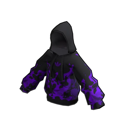 adidas Hoodie with Void Black Purple Flame