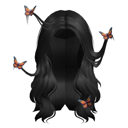 Majestic Wavy Butterfly Hair Black