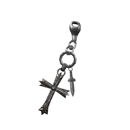 Black Silver Grunge Cross Chain 1.0