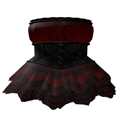 3.0 Red Black Lace Corset Skirt