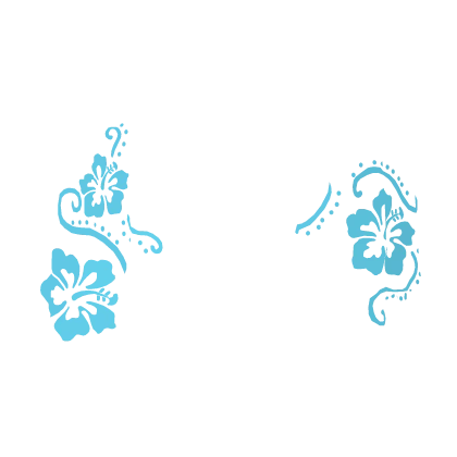 Tropical Summer Hibiscus Face Stickers in Blue