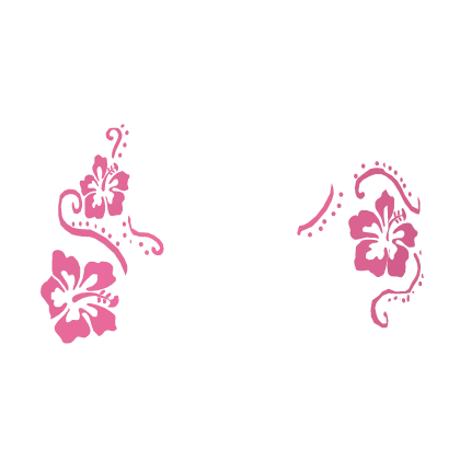 Tropical Summer Hibiscus Face Stickers in hot Pink
