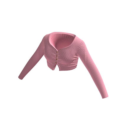 Knit Long Sleeve Crop Top (Pink)
