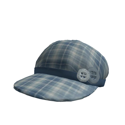 Vintage Blue Plaid Beret Hat