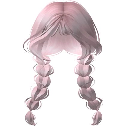 ♡ wispy double braids pastel pink