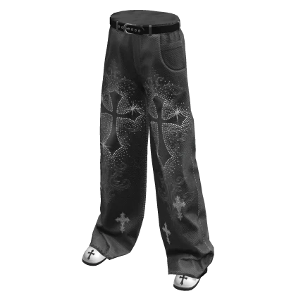 Punk Goth Jeans Grey