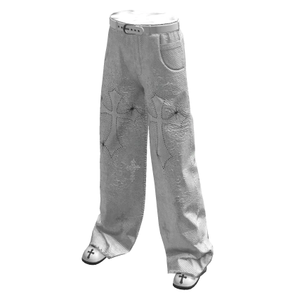 Punk Goth Jeans White