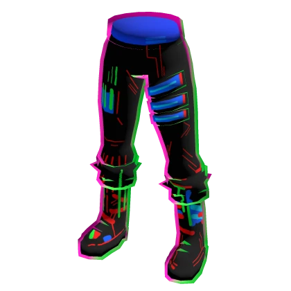 Black + Green Glitch Trousers