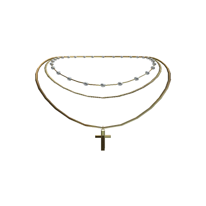 Layered Cross Necklace [Gold]