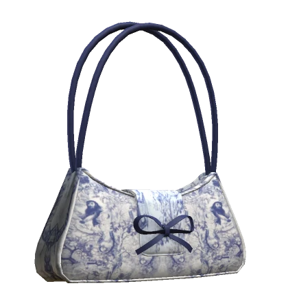 Preppy Blue White Bow Purse 3.0