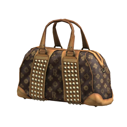 2000s Monogram Studded Designer Bag | Brown