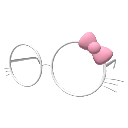 Low Round Thin Kitty Glasses in White