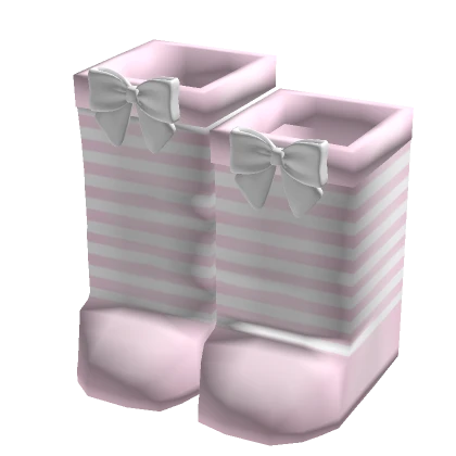 (pink) striped socks with bow 3.0