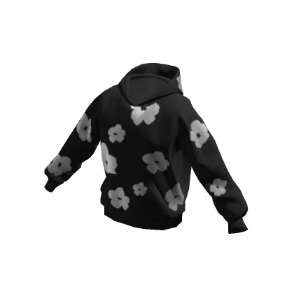 Black Cotton Deni Hoodie 