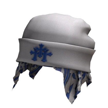 🛰️White & Blue Chrome Cross Y2K Emo Vamp Bean🛰️