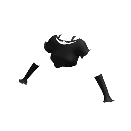 Black Crop Top with Arm Warmers 🫐
