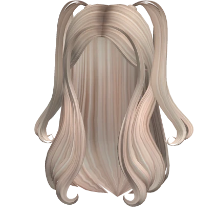 Long Flowy Half Up Pigtails (Platinum Blonde)