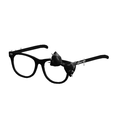 Gothic Black Spike Cross Glasses With Bow