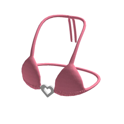 Pink Heart Bikini Top