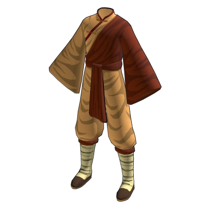 Yellow and Red Fighting Monk Outfit