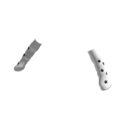 White Y2K Star Knitted Arm Warmers