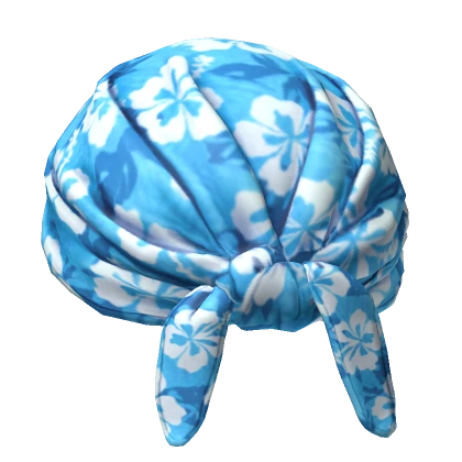 Tied Basic Blue Flower Bandana