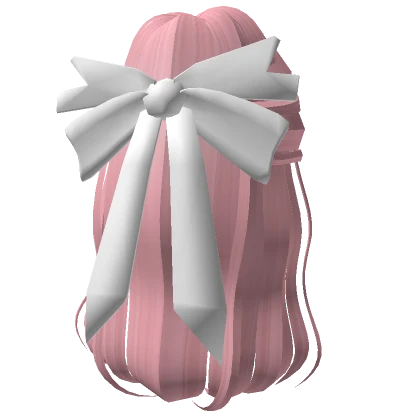 Pretty Pink Hair with White Bow