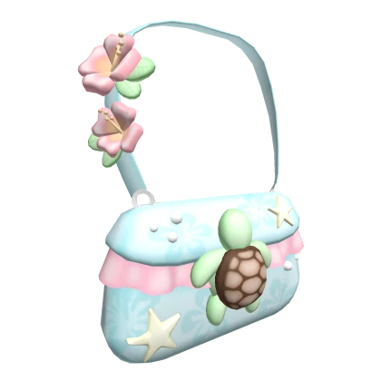 summer preppy turtle purse (blue)