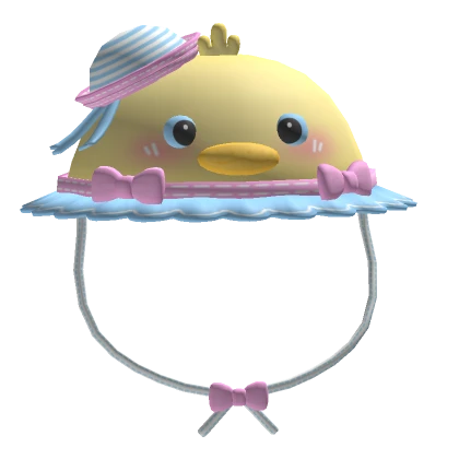 ♡ Cutesy Duck Sailor Blue and Pink Ruffled Hat ♡