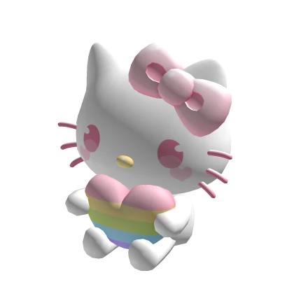 ♡ kitty rainbow heart plushie (holdable)