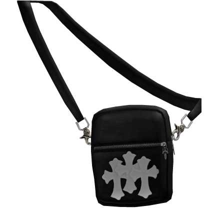 🦇Black Chrome Cross Y2K Emo Vamp Archive Bag🦇