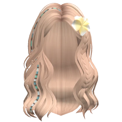 Long Mermaid Waves w Flower & Bead Charms (Blonde)