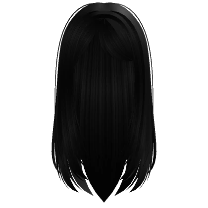 long sleek emo straight hair side bangs black