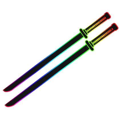 Cartoony Rainbow Katana Sword Dual Pack