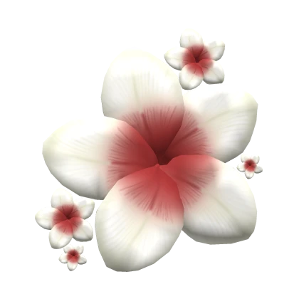 Summer Plumaria Hair Flower in red/white