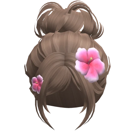 ♡ tropical flower messy bun updo (milktea)