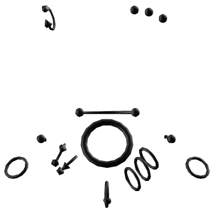 Black Titanium Full Face Punk Piercings