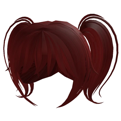 Red Kawaii Pigtails Hair