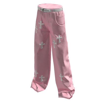 pink y2k jeans w/ crosses