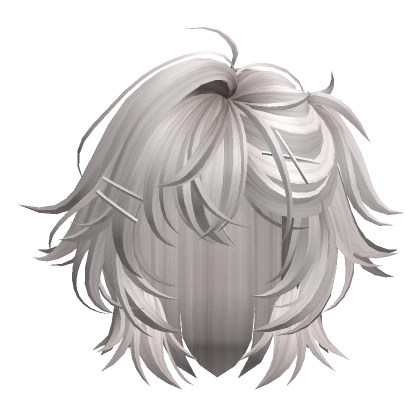 Silver Anime Bob w/ Side Ponytail