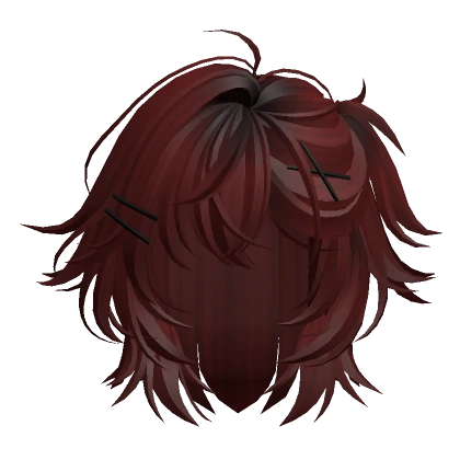 Dark Red Anime Bob w/ Side Ponytail