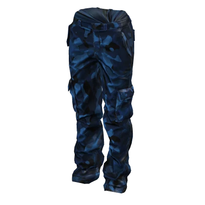 Y2K Cargo Pants - Blue Camo