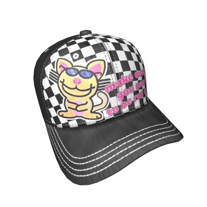 Sassy Kitty Cap | Checkered 