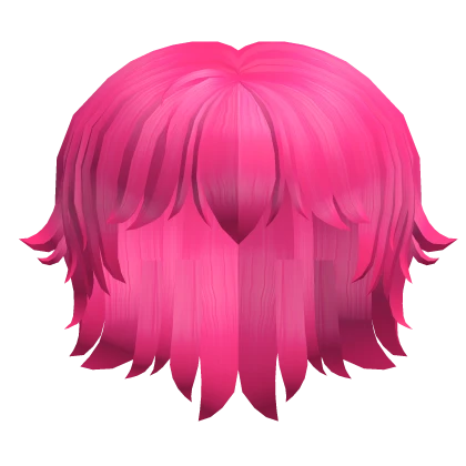 Short Anime Messy Hair Hot Pink 