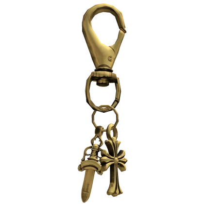 Gold Ornamental Dagger Cross Charm Keychain [1.0]